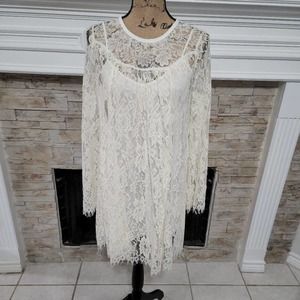 KIMCHI blue‎ long sleeve lace beach wedding dress size small